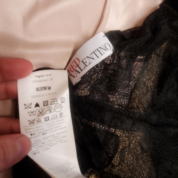 Red Valentino RARE vintage contrast lace button down with tie front & pink cami - Picture 4 of 5